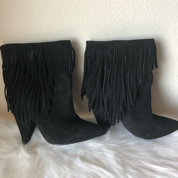 STEVE MADDEN PAYYTON BOOTIE (BLACK FRINGED BOOTIE) - Picture 4 of 8
